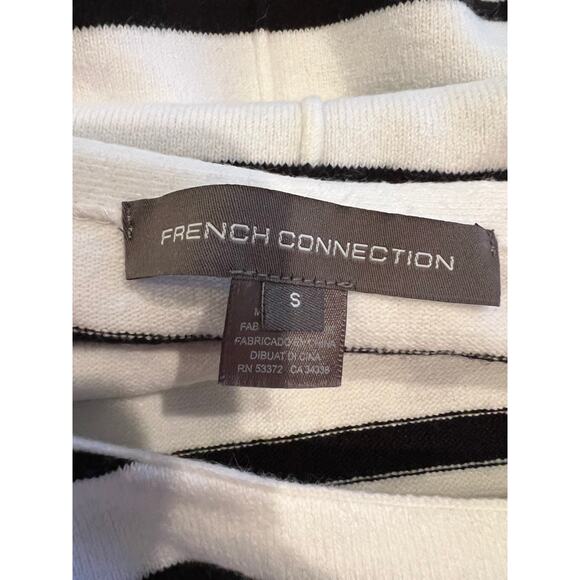 French Connection Oversized Parisian Striped Sweater White Black S - Picture 5 of 6
